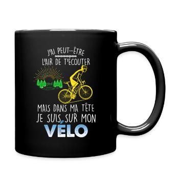 Vélo de course, homme cycliste cadeau - Mug uni - noir - Droite