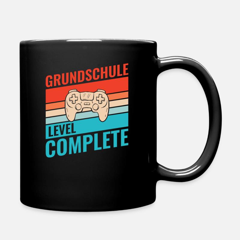 Abschluss Grundschule Retro Vintage Level complete - Tasse einfarbig - Schwarz