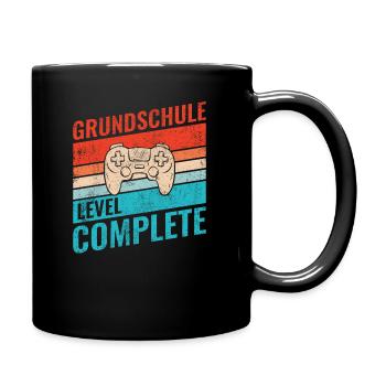 Grundschule Level Komplett - Kind Gamer Schule - Tasse einfarbig - Schwarz - Rechts