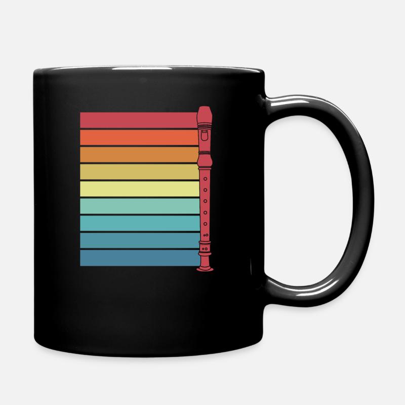 Blockflöte Retro - Tasse einfarbig - Schwarz