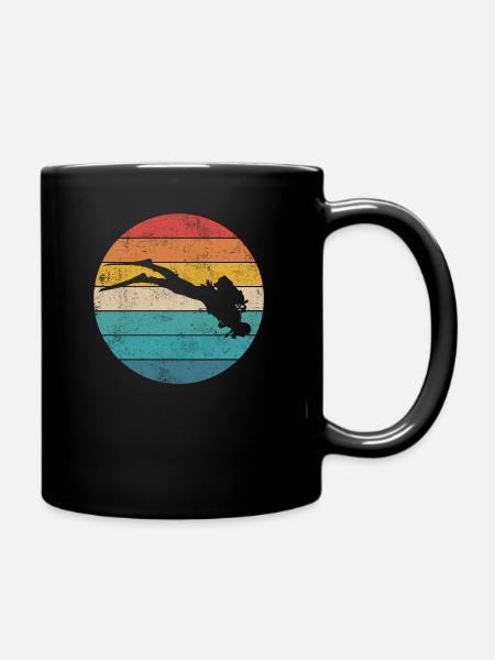 Tauchen | Taucher Retro Vintage - Tasse einfarbig - Schwarz