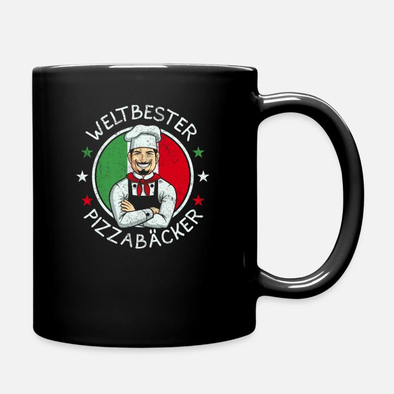 Weltbester Pizzabäcker Retro Vintage Geschenk - Tasse einfarbig - Schwarz