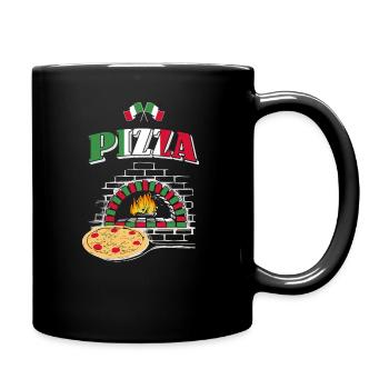 Pizza Pizzabäcker - Tasse einfarbig - Schwarz - Rechts
