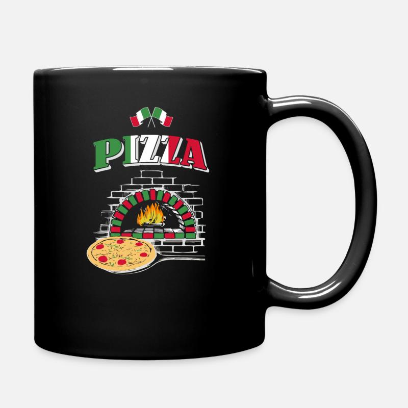 Pizza Pizzabäcker - Tasse einfarbig - Schwarz