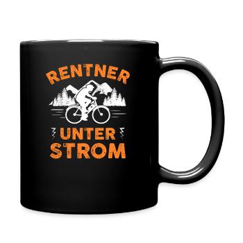 Rentner E-Bike ebike Fahrrad Spruch - Tasse einfarbig - Schwarz - Rechts