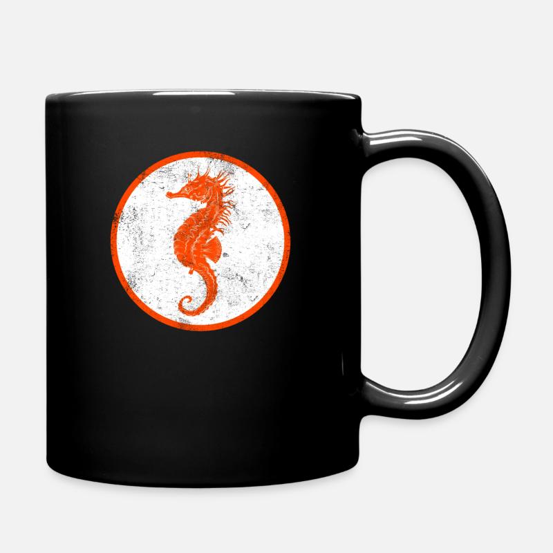Seepferdchen Vintage Kinder Geschenkidee - Tasse einfarbig - Schwarz