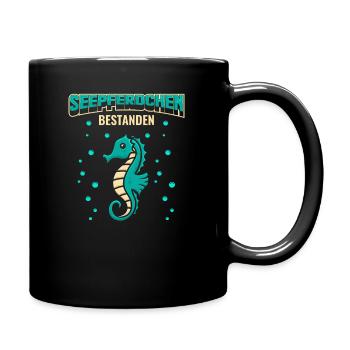Seepferdchen bestanden Junge Sohn Kinder Geschenk - Tasse einfarbig - Schwarz - Rechts