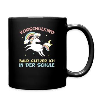 Vorschulkind Schule Vorschule Einhorn Mädchen - Tasse einfarbig - Schwarz - Rechts