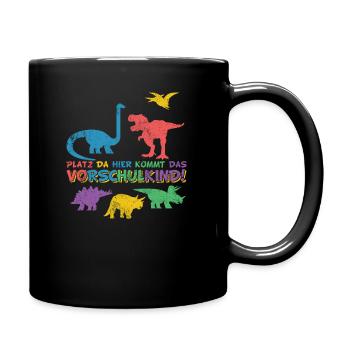Vorschule Vorschulkind Dino Dinosaurier - Tasse einfarbig - Schwarz - Rechts