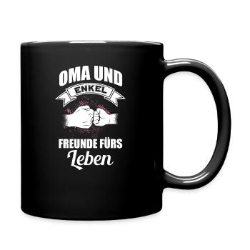 Oma Enkel Geschenkidee - Tasse einfarbig - Schwarz - Rechts