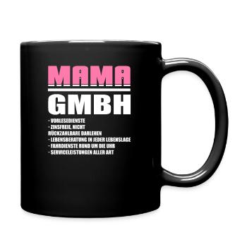Mama GmbH Mutter Muttertag Geschenk - Tasse einfarbig - Schwarz - Rechts