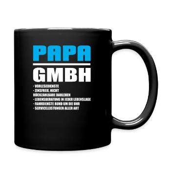 Papa GmbH - Lustige Väter Geschenkideen - Tasse einfarbig - Schwarz - Rechts