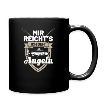 Angler Angeln Sprüche | Mir reichts ich geh angeln - Tasse einfarbig - Schwarz - Rechts