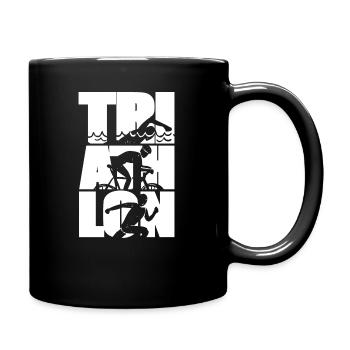 Triathlon Ausdauer Sport - Tasse einfarbig - Schwarz - Rechts