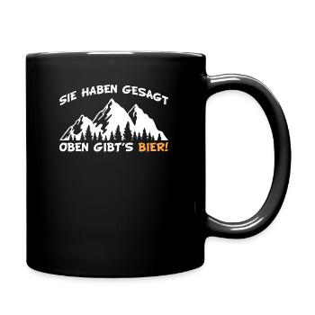 Wandern | Lustige Wander Sprüche Geschenke - Tasse einfarbig - Schwarz - Rechts