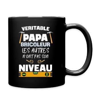 Le meilleur, le vrai bricoleur c'est papa - Mug uni - noir - Droite