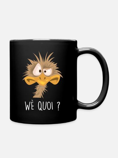 Humour tête d'oiseau citation râleur - Mug uni - noir
