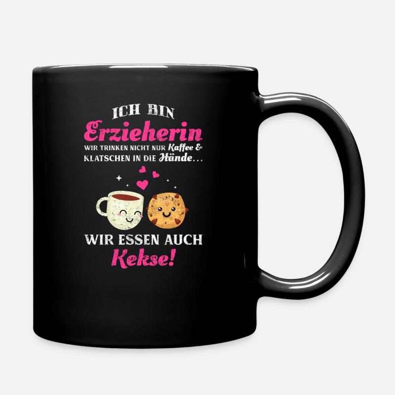 Erzieherin - Tasse einfarbig - Schwarz