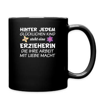 Erzieherin - Tasse einfarbig - Schwarz - Rechts