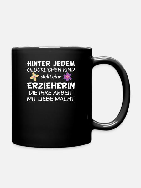 Erzieherin - Tasse einfarbig - Schwarz