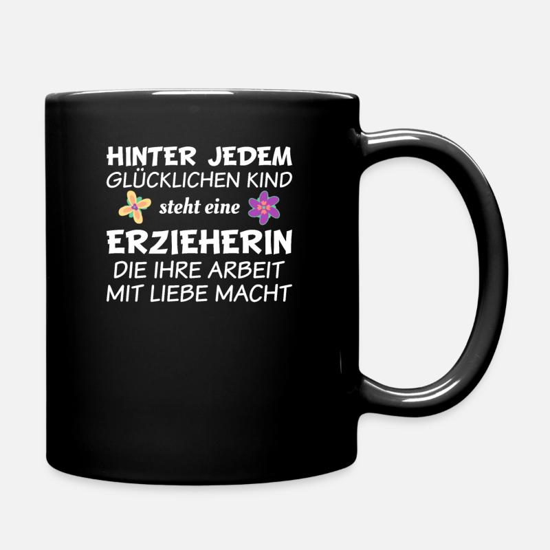 Erzieherin - Tasse einfarbig - Schwarz