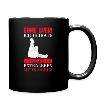 Junggesellenabschied JGA Game Over - Tasse einfarbig - Schwarz - Rechts