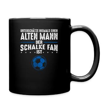 Alter Mann - Schalke Fan | Retro Spruch - Tasse einfarbig - Schwarz - Rechts