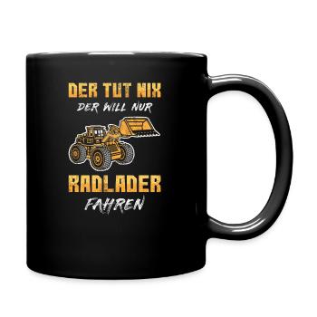 Baustelle Geschenk - Tasse einfarbig - Schwarz - Rechts
