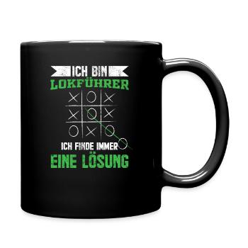 Lokführer - Tasse einfarbig - Schwarz - Rechts