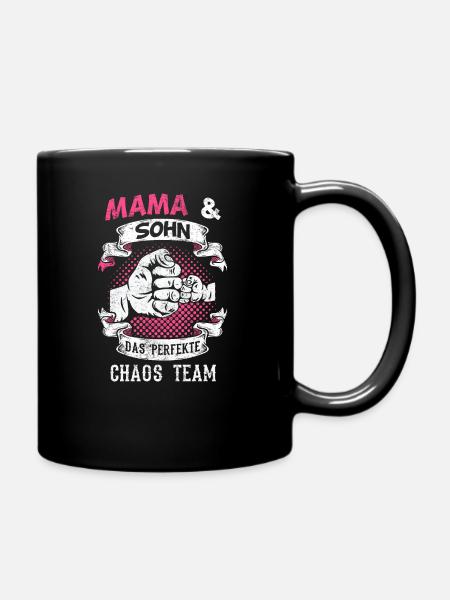 Mama Sohn Familie Geschenk - Tasse einfarbig - Schwarz