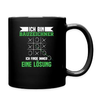 Bauzeichner - Tasse einfarbig - Schwarz - Rechts