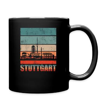 Stuttgart Skyline Geschenkidee - Tasse einfarbig - Schwarz - Rechts
