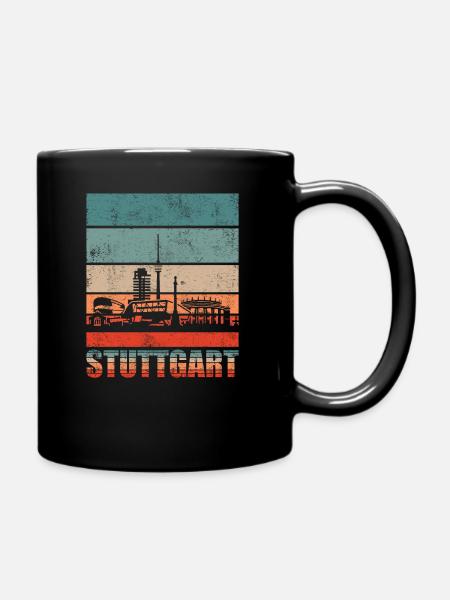 Stuttgart Skyline Geschenkidee - Tasse einfarbig - Schwarz