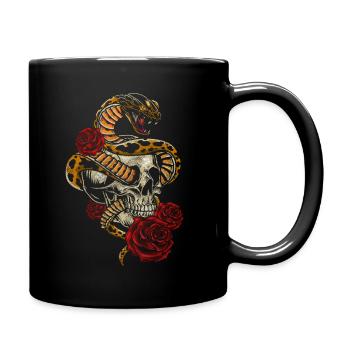 Totenkopf Hardrock Biker - Tasse einfarbig - Schwarz - Rechts
