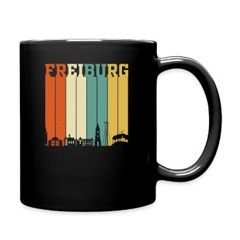 Freiburg Skyline - Tasse einfarbig - Schwarz - Rechts