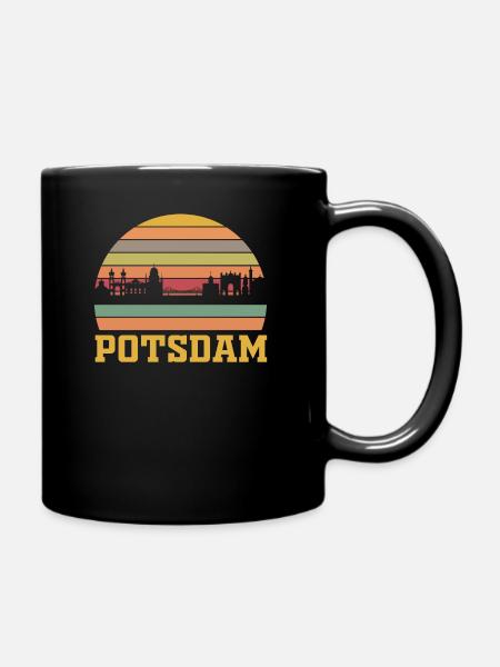 Retro Potsdam Skyline - Tasse einfarbig - Schwarz