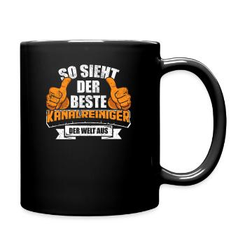 Kanalreiniger Vintage - Tasse einfarbig - Schwarz - Rechts