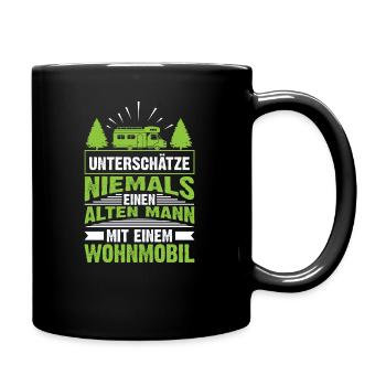 Camping Wohnmobil - Tasse einfarbig - Schwarz - Rechts
