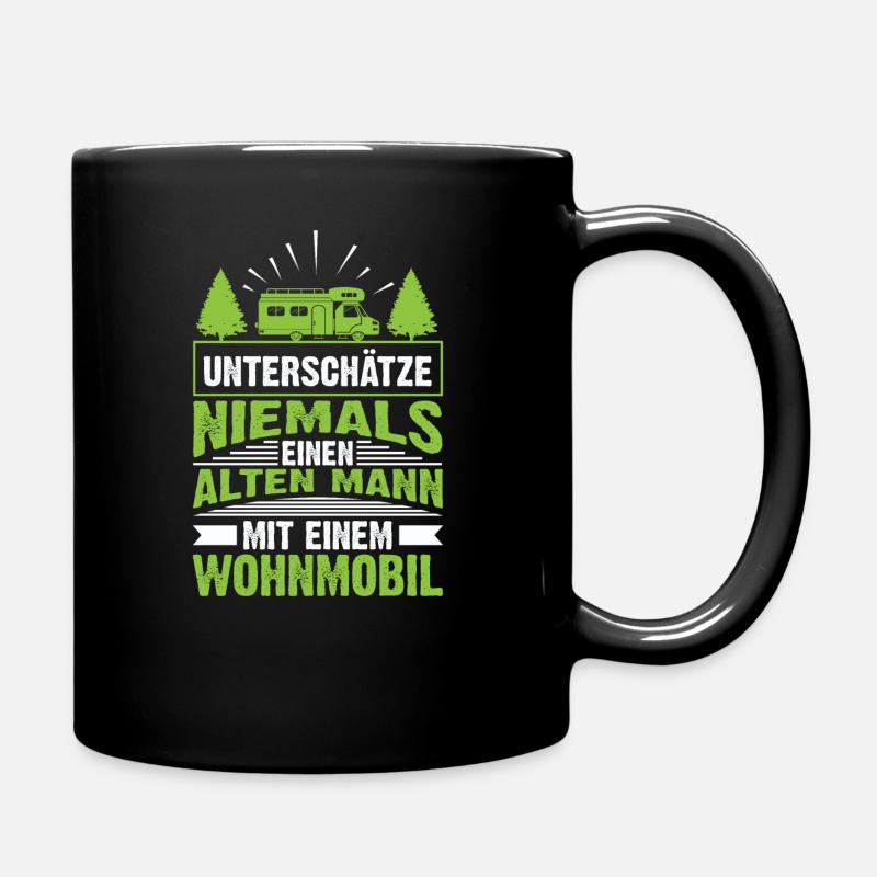 Camping Wohnmobil - Tasse einfarbig - Schwarz