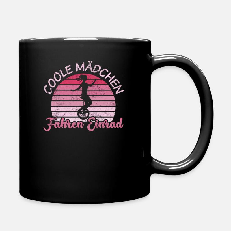 Einrad | Coole Mädchen fahren Einrad - Tasse einfarbig - Schwarz