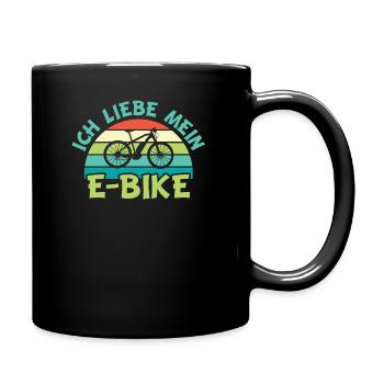 E-Bike | Ich liebe Mein E-Bike - Tasse einfarbig - Schwarz - Rechts