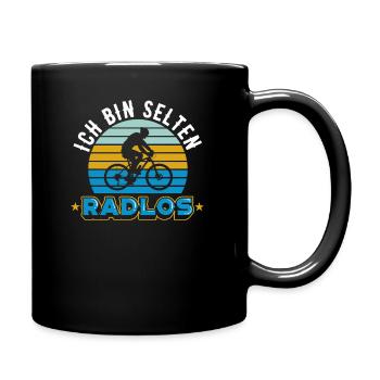 Fahrrad | Ich bin selten Radlos - Tasse einfarbig - Schwarz - Rechts