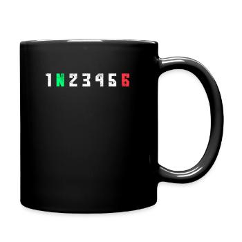 Motorrad Motorradfahrer Schaltung - Tasse einfarbig - Schwarz - Rechts