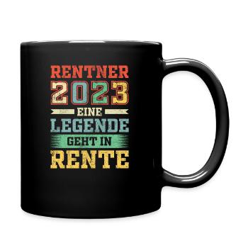 Rentner 2023 | Eine Legende geht in Rente - Tasse einfarbig - Schwarz - Rechts