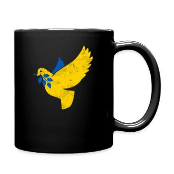 Ukraine Dove of Peace Peace Flag Flag - Full Colour Mug - black - Right