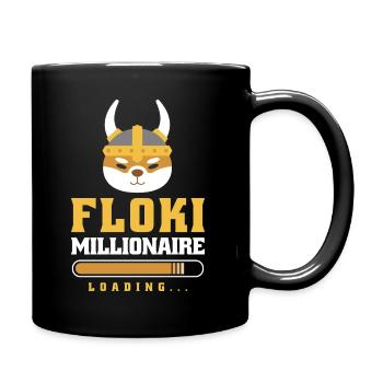 Crypto Floki Millionaire Loading Design - Full Colour Mug - black - Right