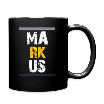 Markus Vorname - Tasse einfarbig - Schwarz - Rechts