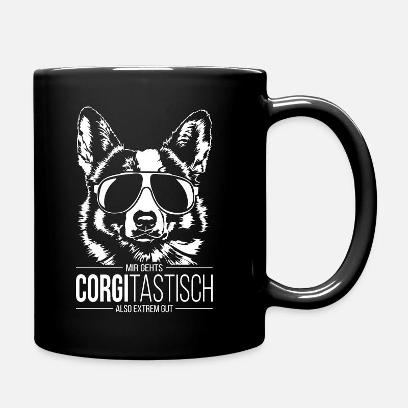 CORGITASTISCH Welsh Corgi Hundespruch Hunde - Tasse einfarbig - Schwarz