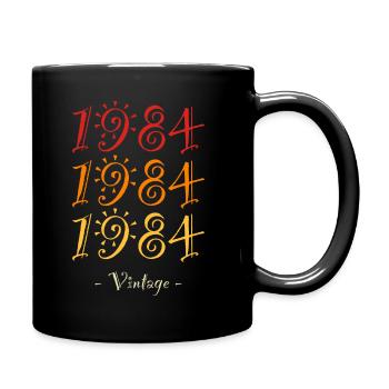 Jahrgang 1984 - Tasse einfarbig - Schwarz - Rechts