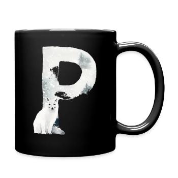 P – caractère décoratif – hiver - Mug uni - noir - Droite